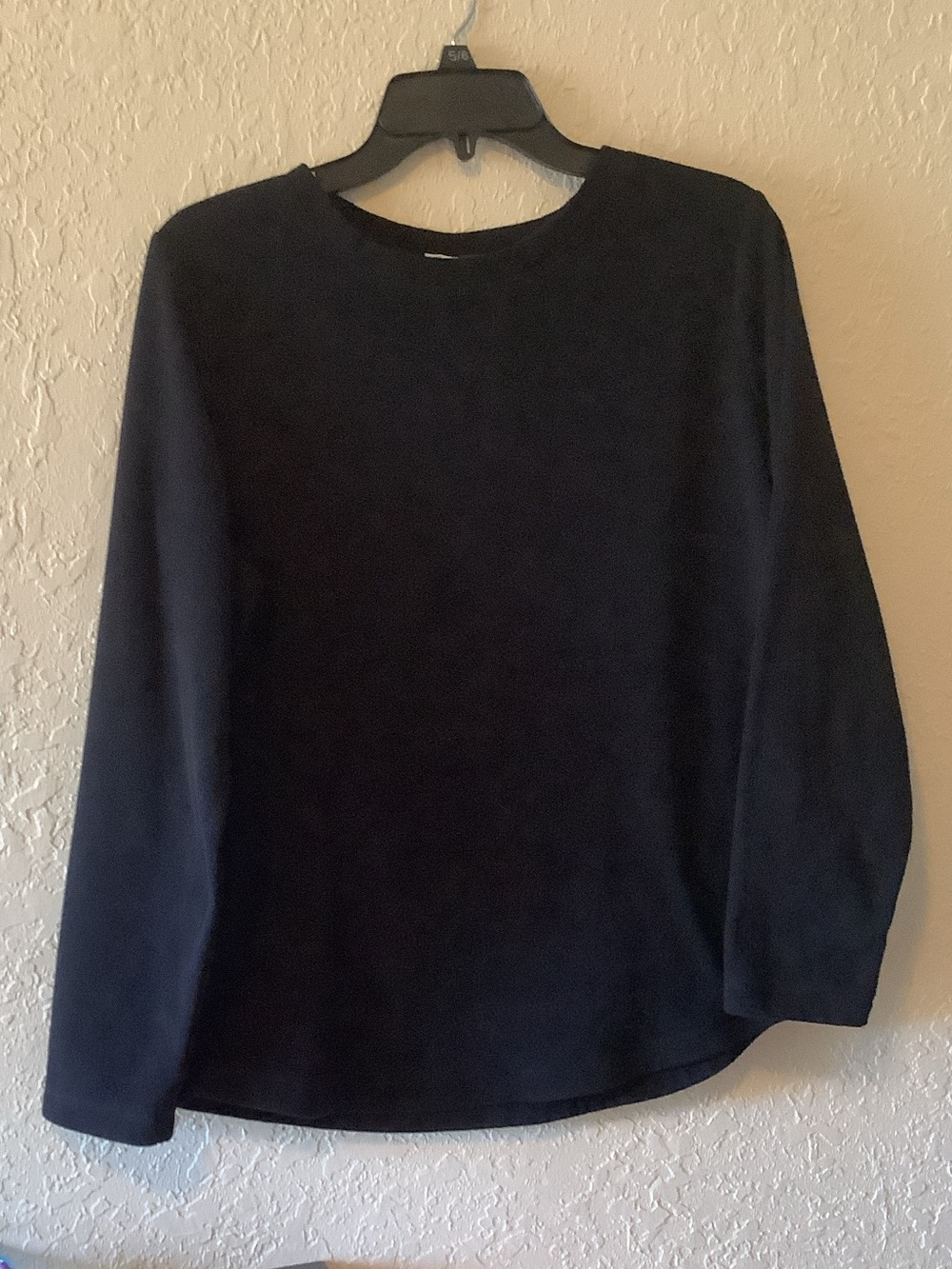 Karen Scott Black Long-Sleeve Crewneck Top